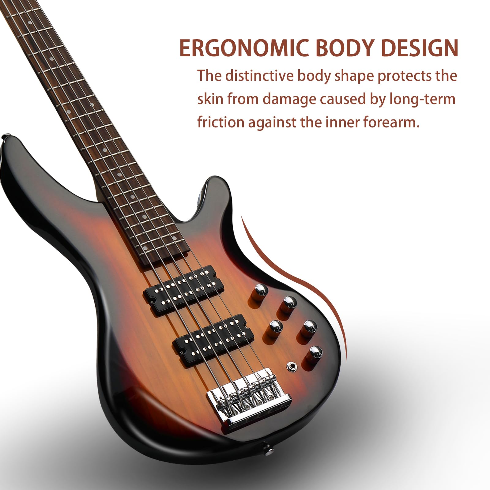 Amazon | Ktaxon 5弦エレキベースギター、フルサイズ標準右利きローズ